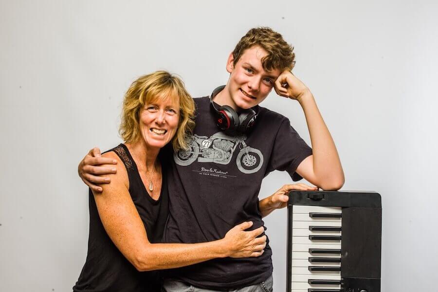 Teenage boy with mum