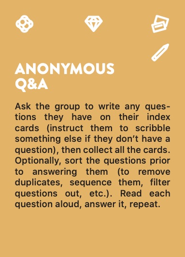 Anonymous Q&A card