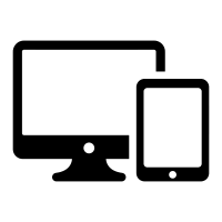 Devices icon with desktop and tablet
