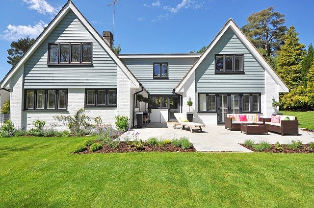 new england style house, luxury property, plantation shutters