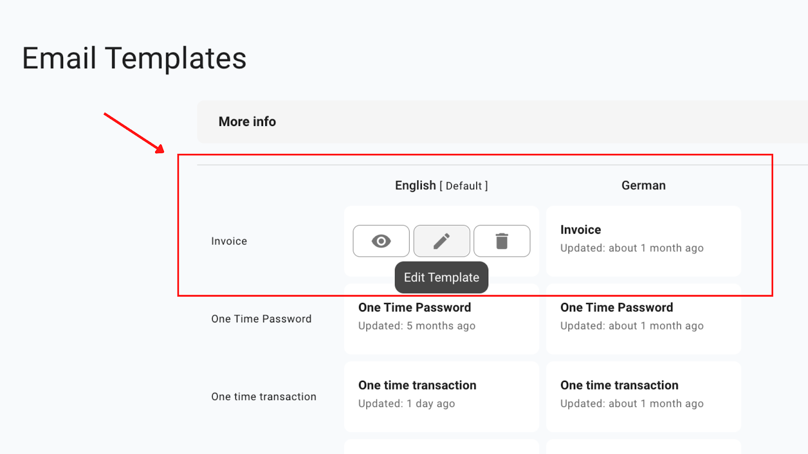 Screenshot of email template in the circuly operations backend to show the cancellation invoices feature and process