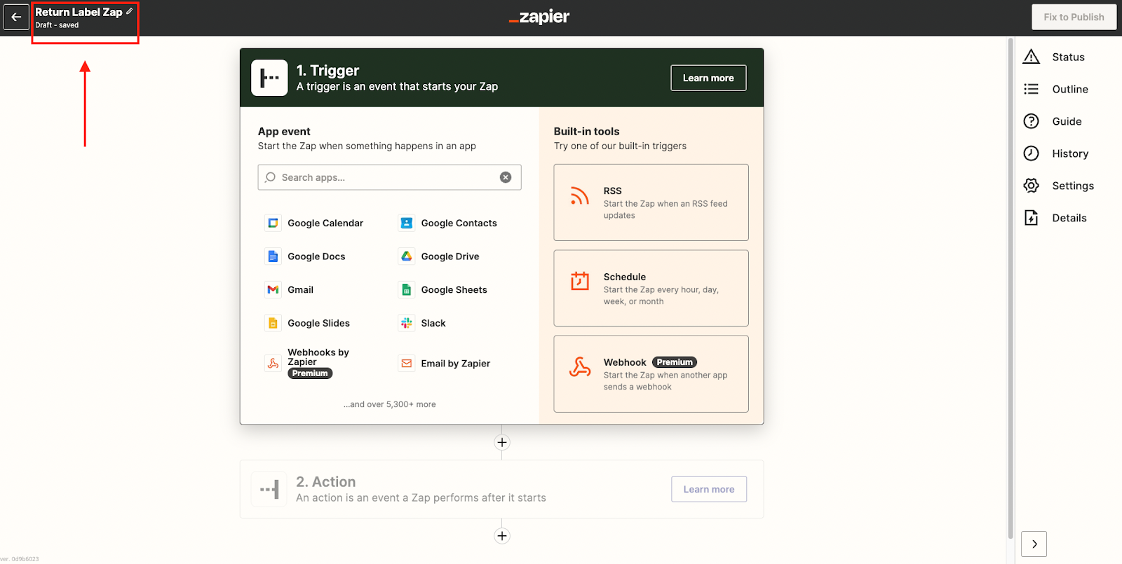Screenshot of Zapier to connect tool to circuly