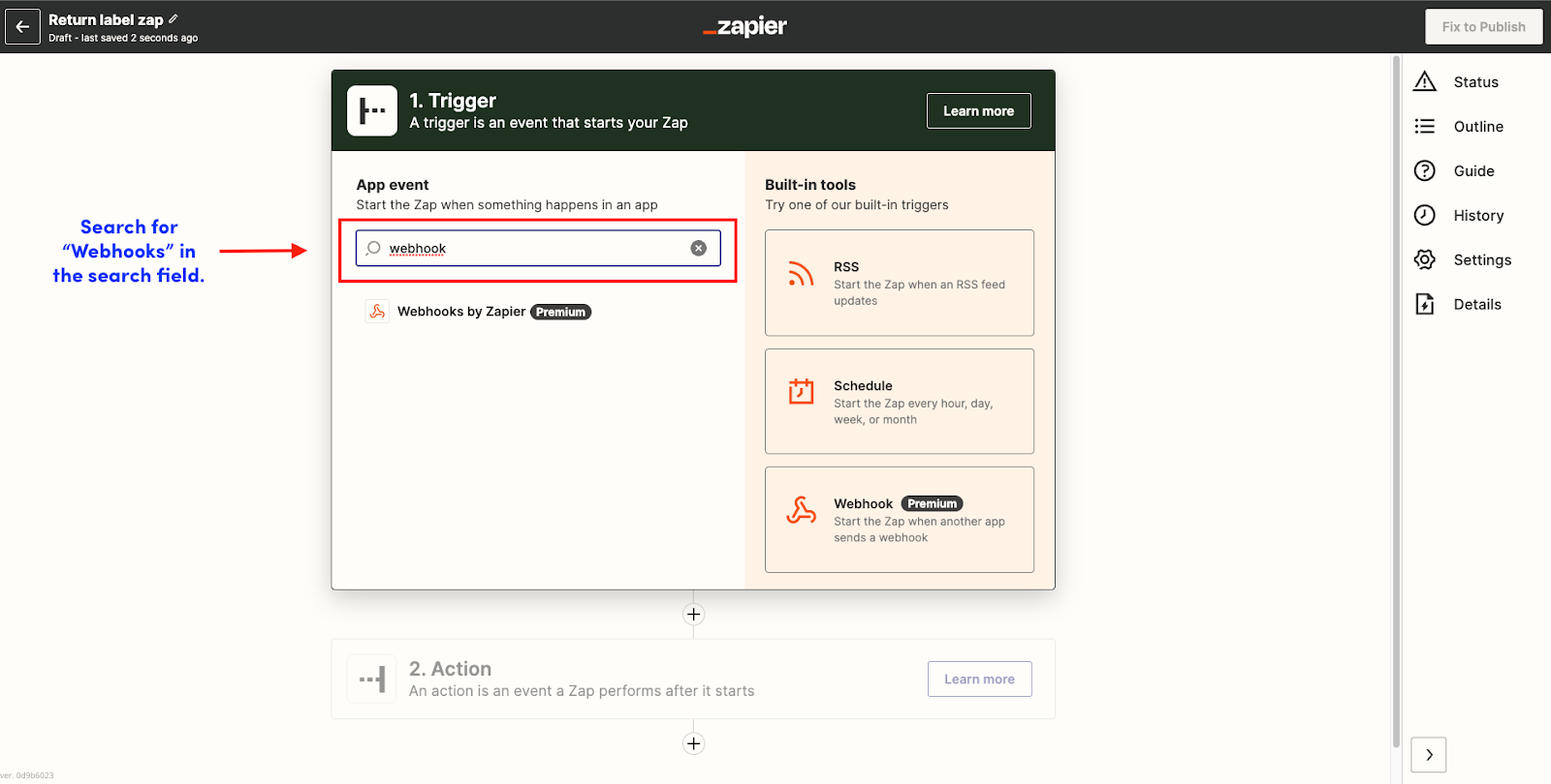 Screenshot of Zapier to connect tool to circuly