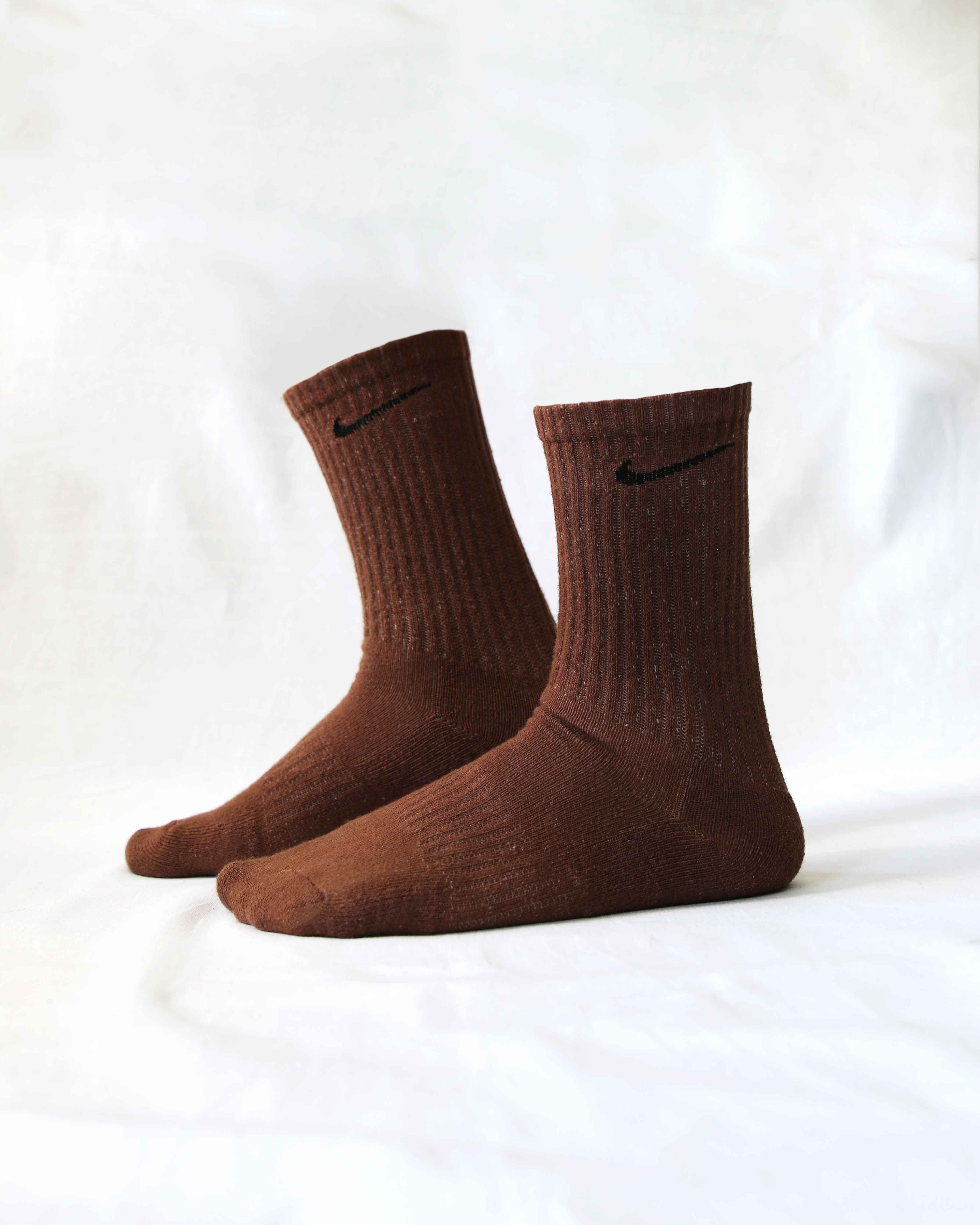 brown nike crew socks