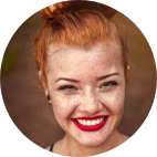 example picture of target group woman with red hair