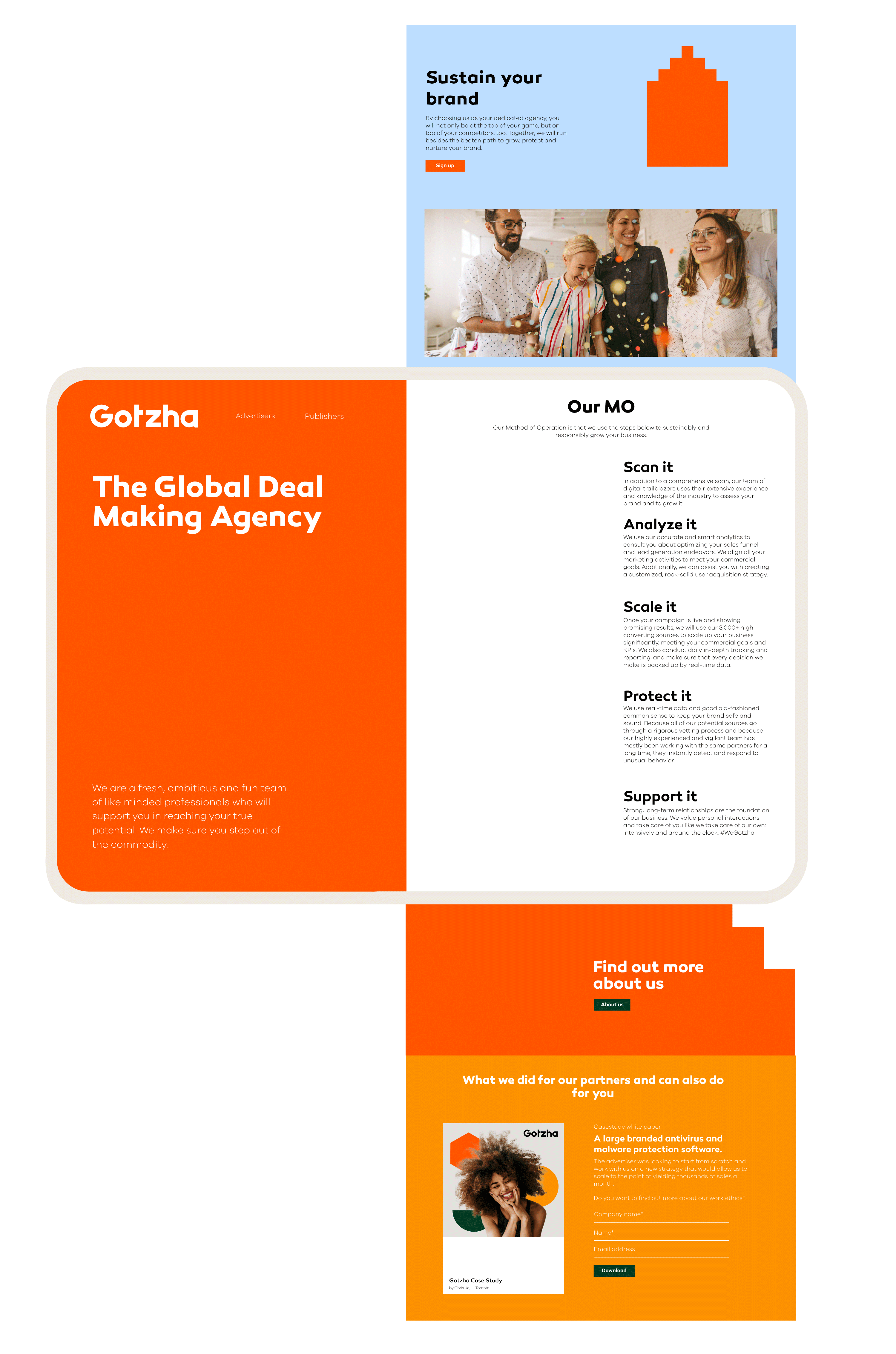 Gotzha Website Design, user interface.