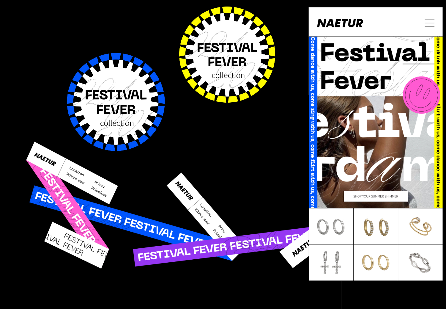 Naetur Festival Fever brand concept development and art direction