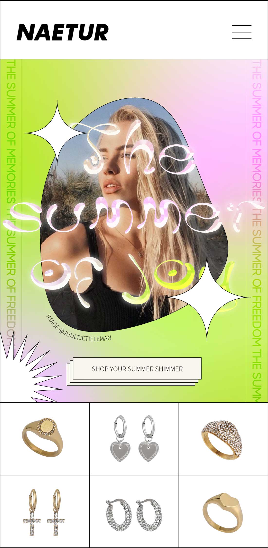 Naetur Summer Shimmer mobile design responsive