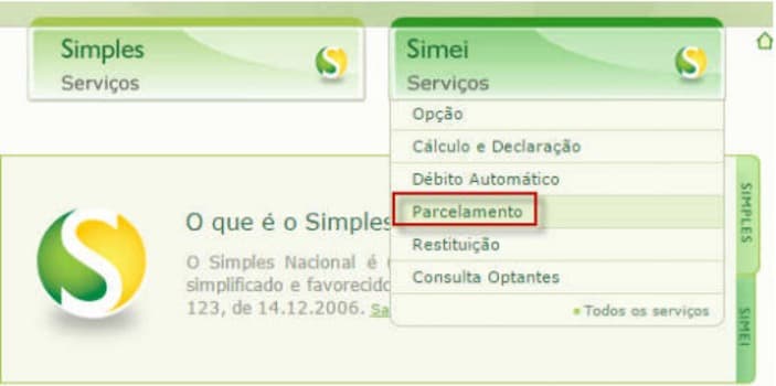 página Simples Nacional
