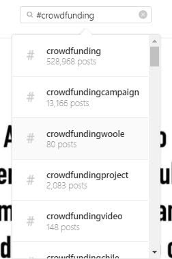 Crowdfunding Hashtags
