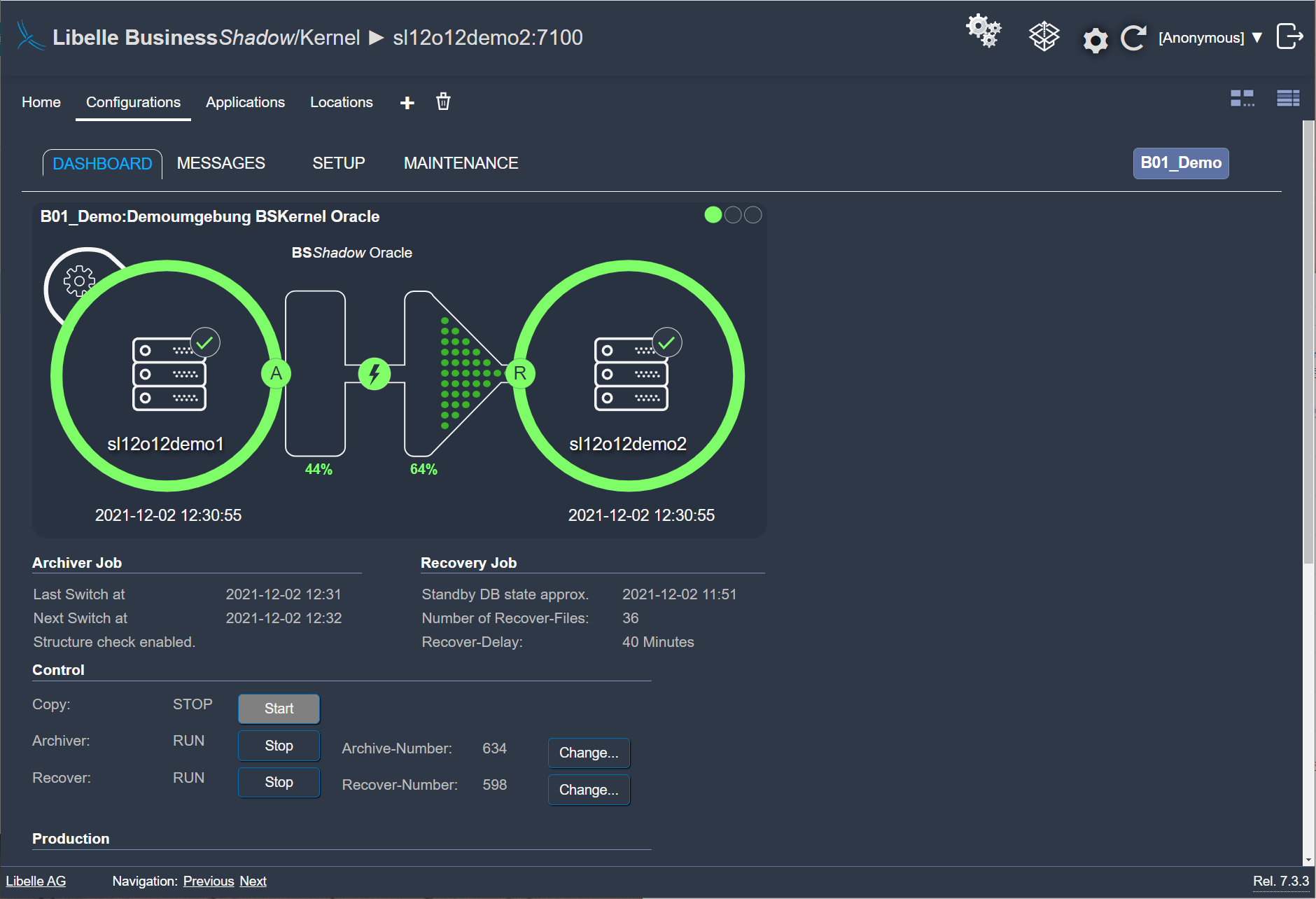 Libelle BusinessShadow Frontend montre la phase de validation