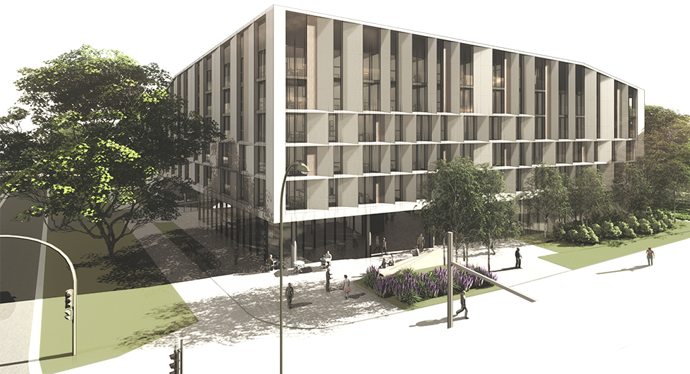 Menno Hall from gateway view