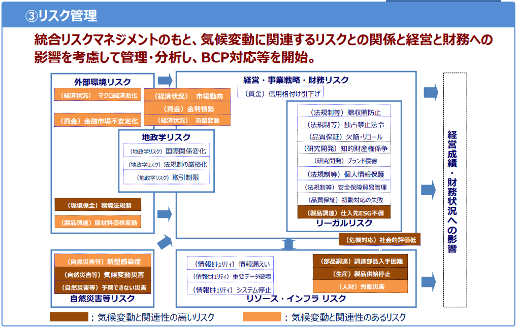 リスク管理に関する情報開示の例