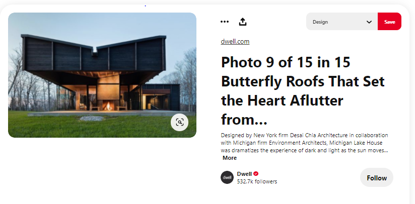Architects’ search for butterfly roofs on Pinterest