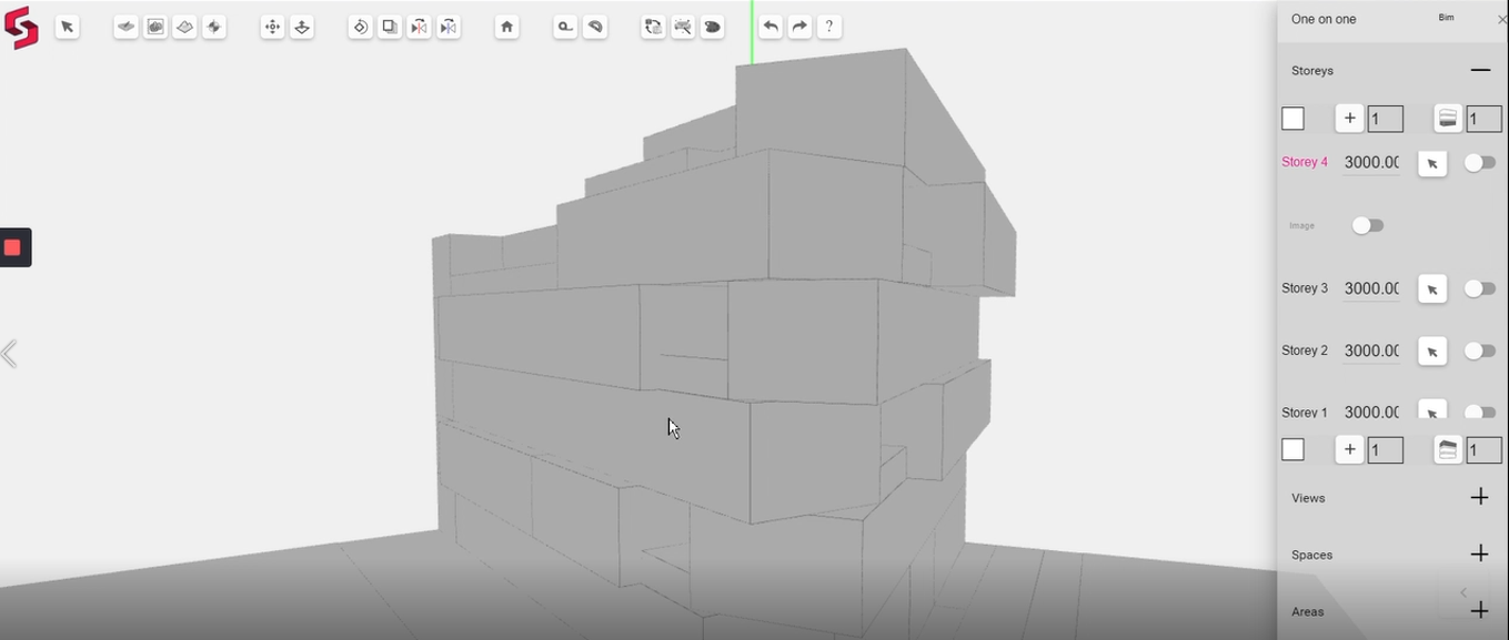 Generating 3D BIM model on Snaptrude BIM software