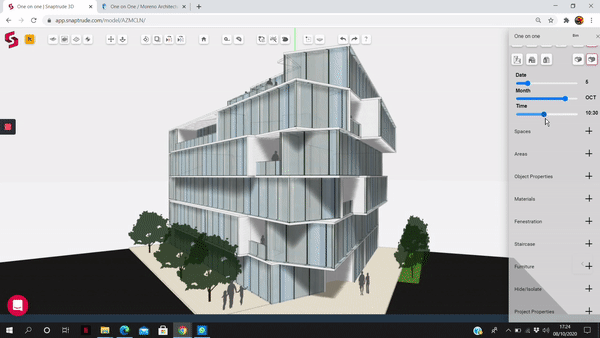 Shadow Studies toggle on Snaptrude