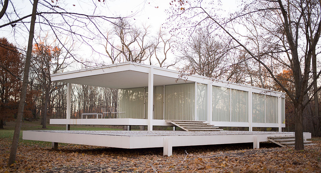 Farnsworth House completed in 1951 by Ludwig Mies van der Rohe