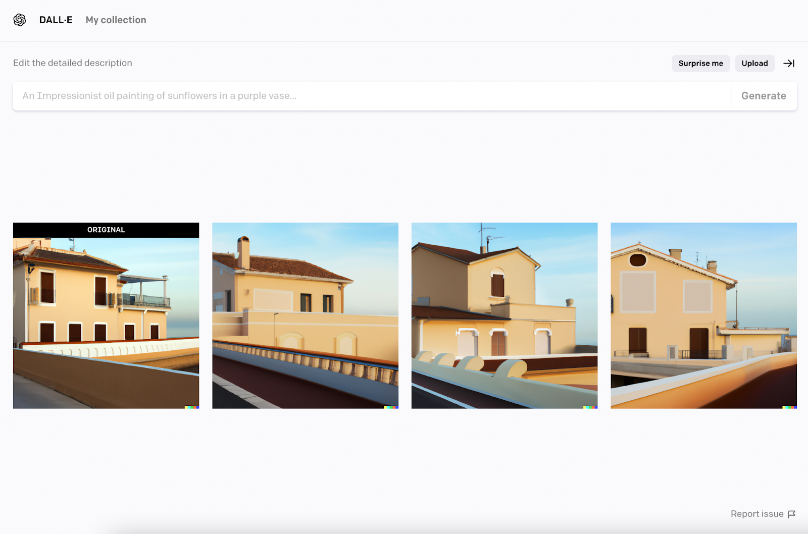 AI generated image of Spanish styles villas overlooking the sea