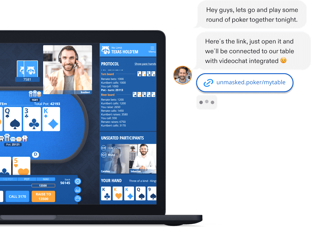 Unmasked poker interface