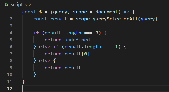 A handy function to access DOM node(s)