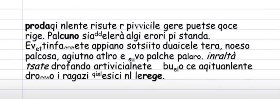 simulazione lettura dei dilessici