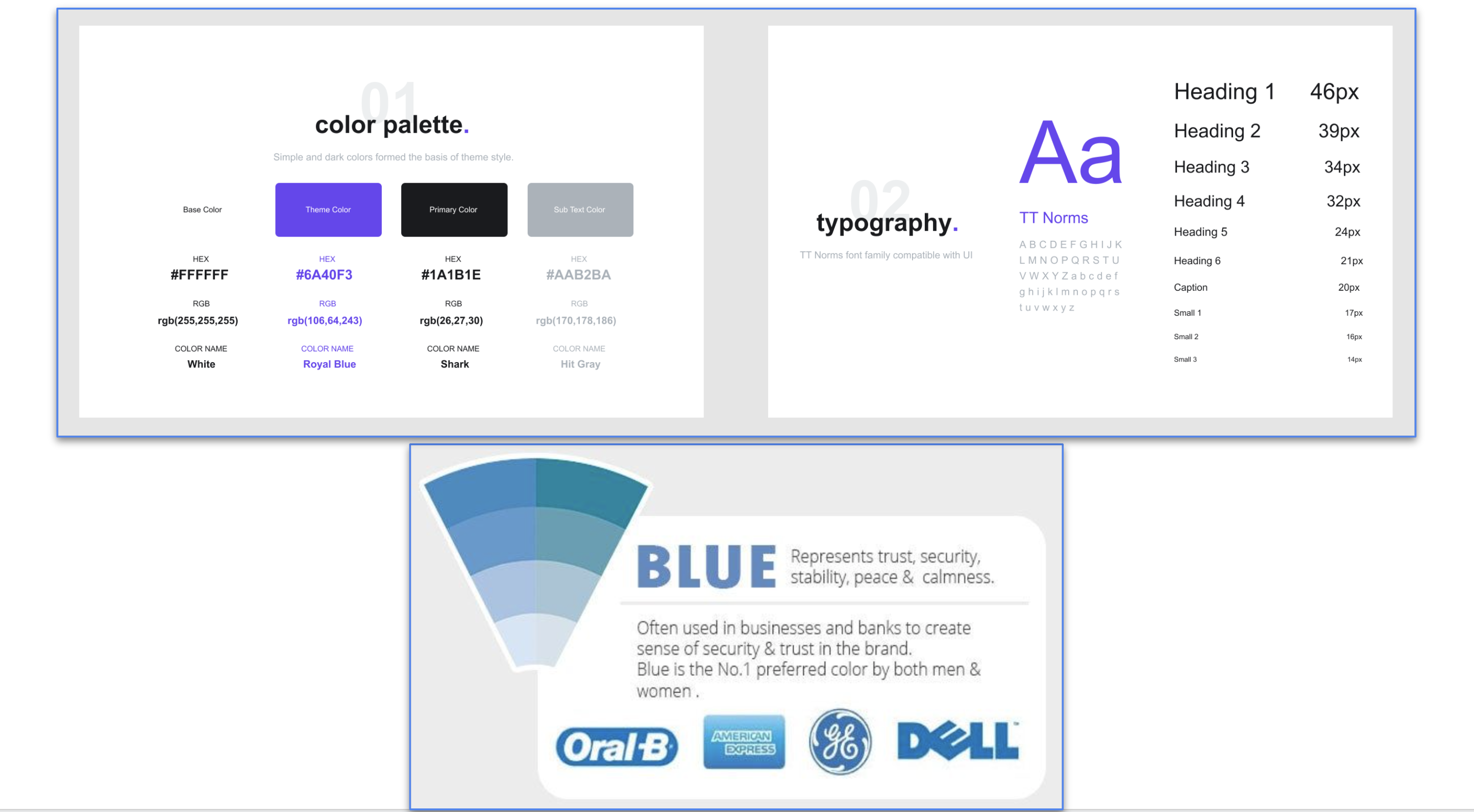 Color palette and typography