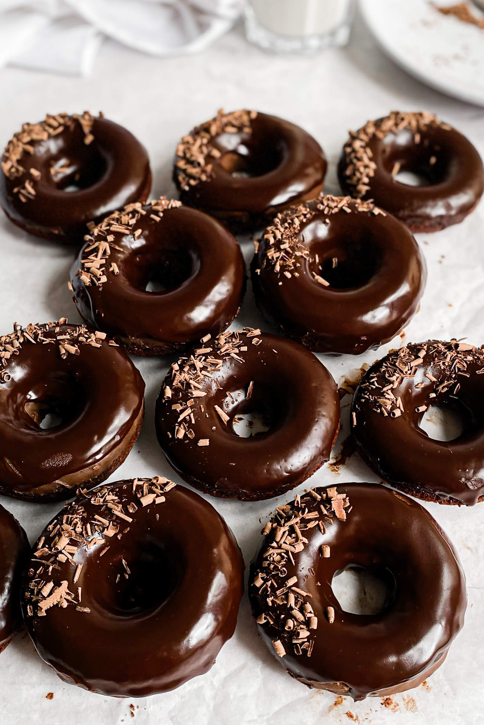 Baked Chocolate Glazed Doughnuts