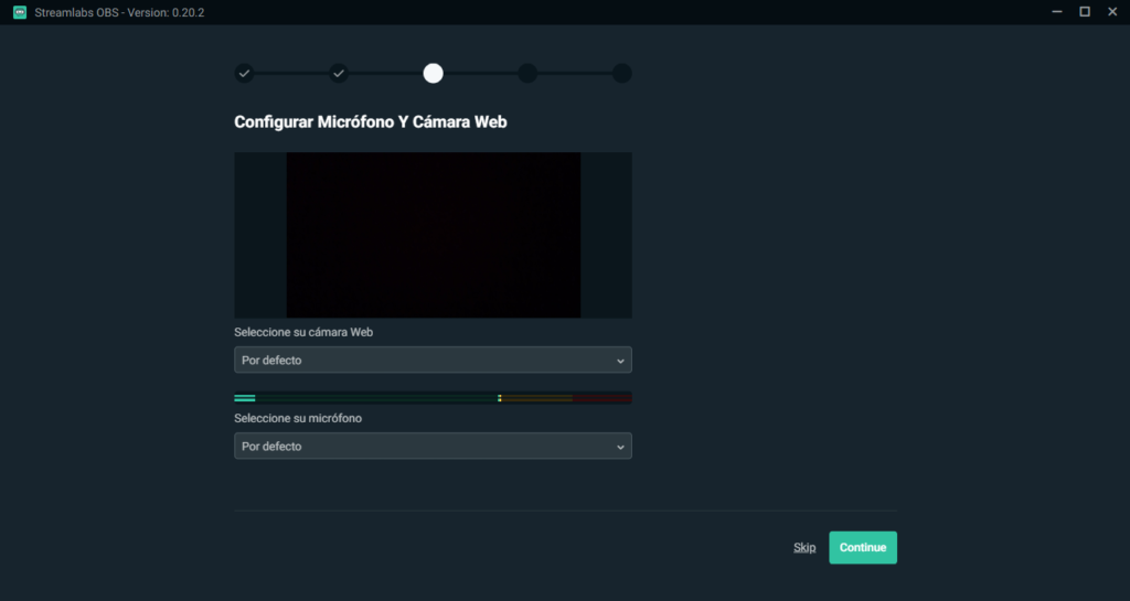 configurar camara web para streams