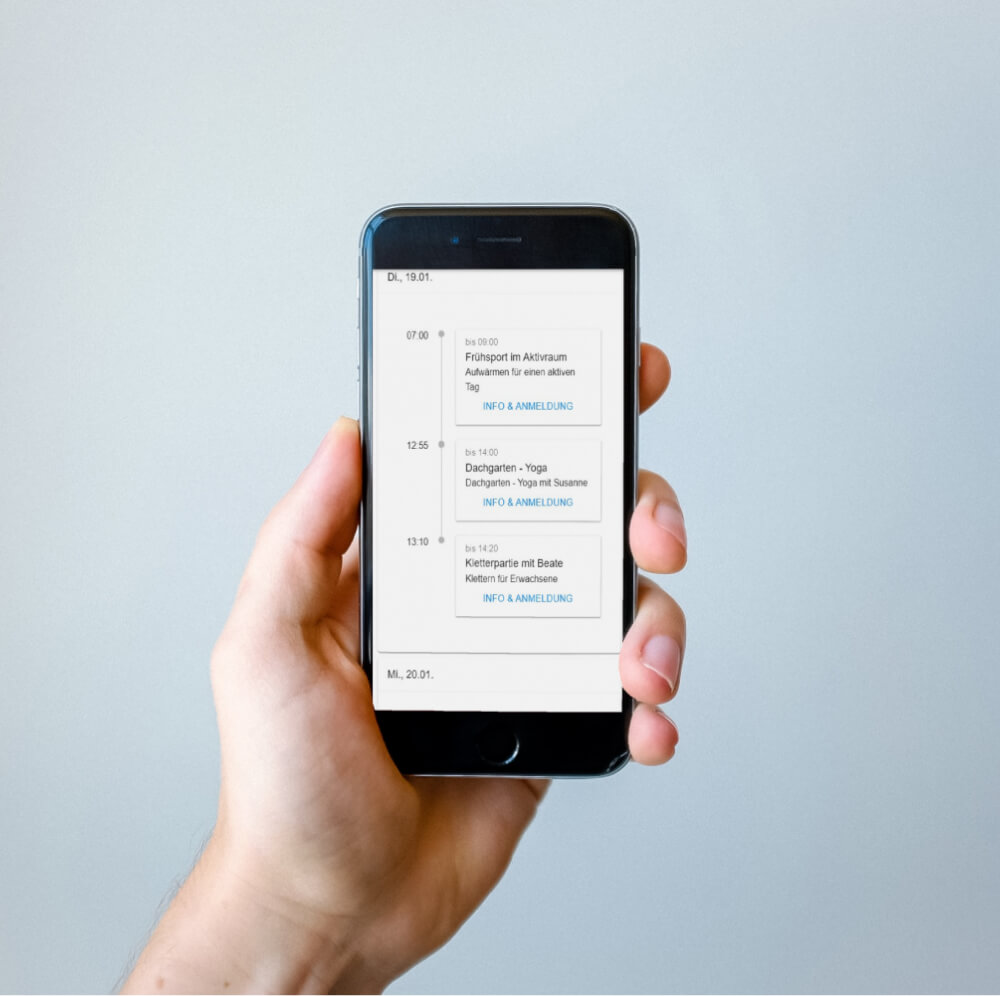 Termintool Hotelsoftware von Mister Digigast auf dem Smartphone