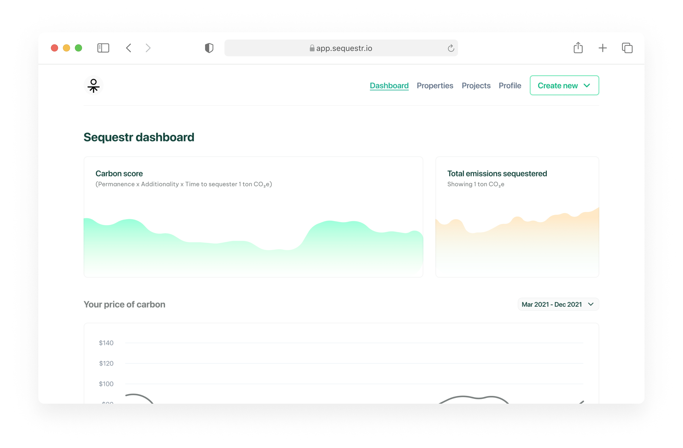 Sequestr dashboard