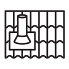 An illustration of a roof with a vent.