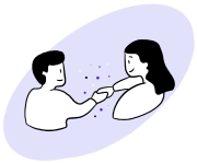 Illustration: two characters holding hands.