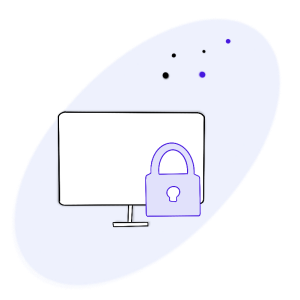 A computer with a padlock