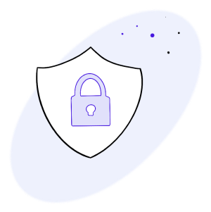 A shield with a padlock