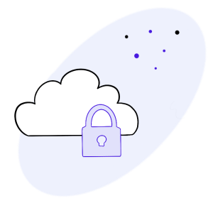 A cloud with a padlock
