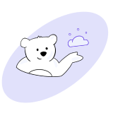 A bear holding the Bearer cloud.