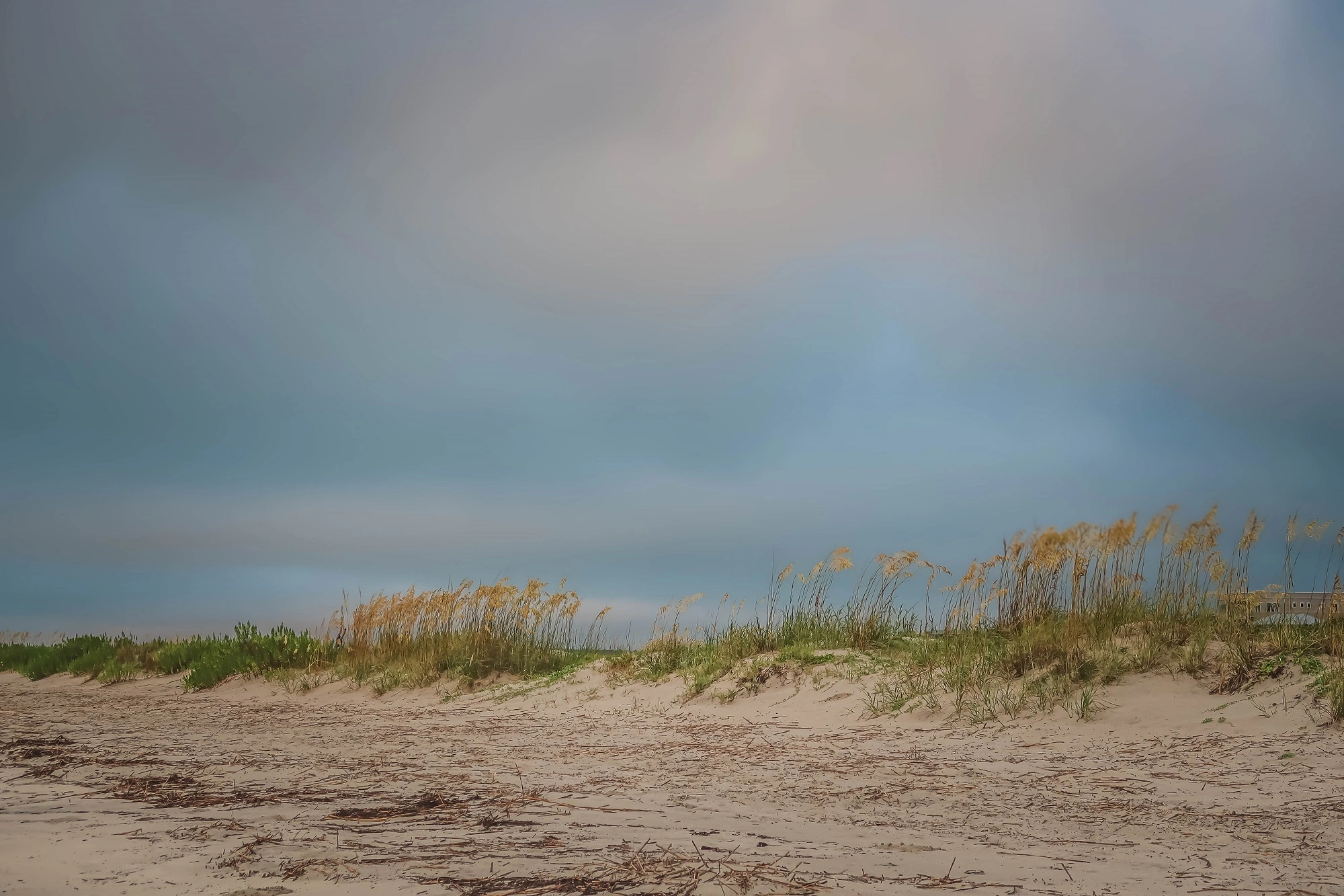 Golden Isles: clouds over sand dunes and sea oats