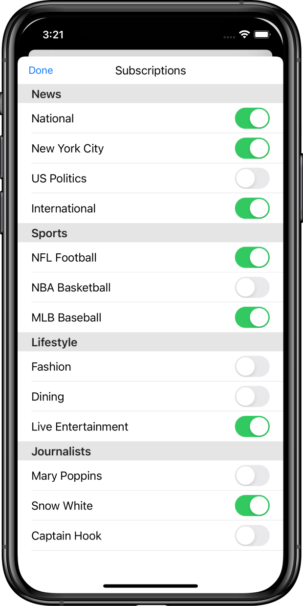 GoNative's Built-in Subscription User Interface