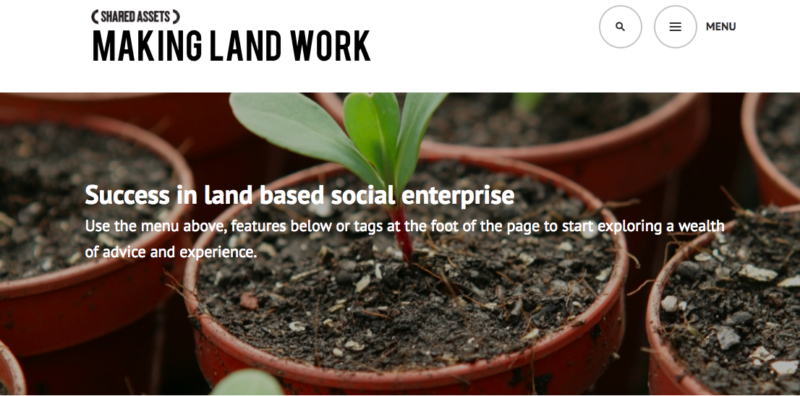 the front page of the "making land work" website