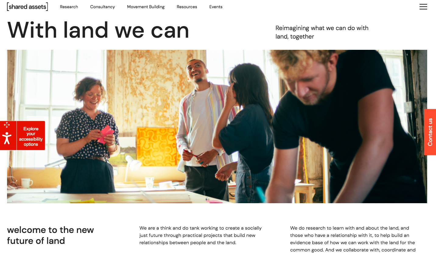 The front page of our website.
