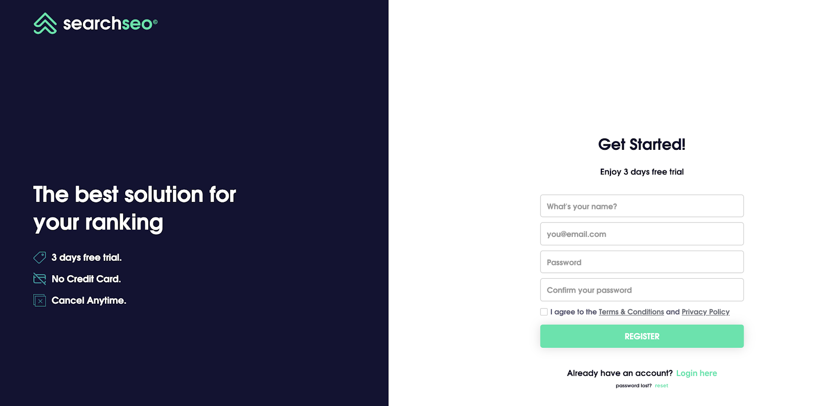 register for free to searchseo