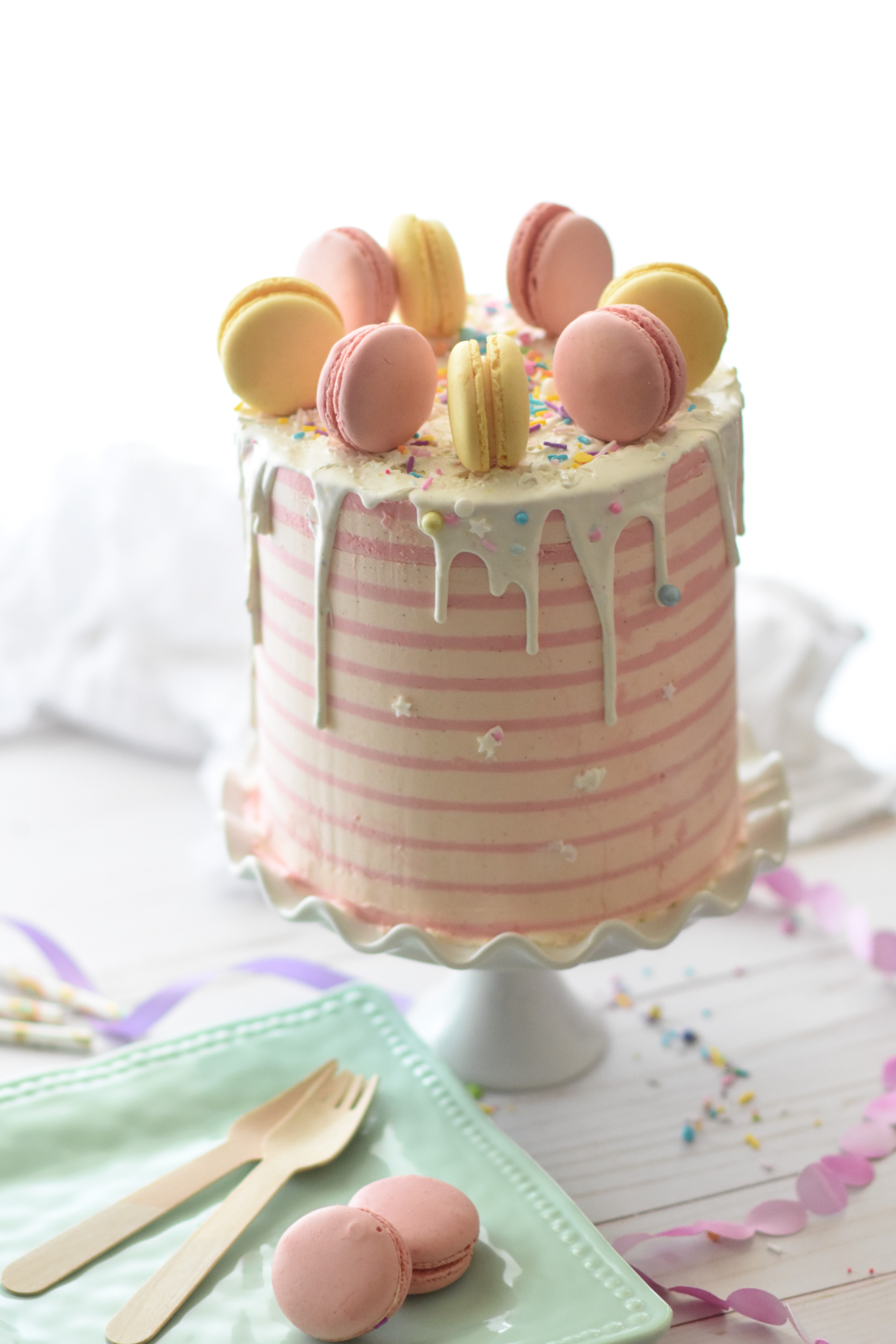 Layered confetti cake