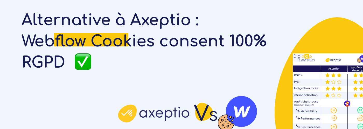 Alternative à Axeptio : Webflow Cookies consent 100% RGPD