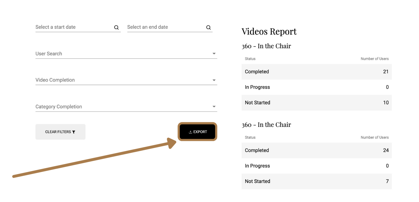 How to export reports