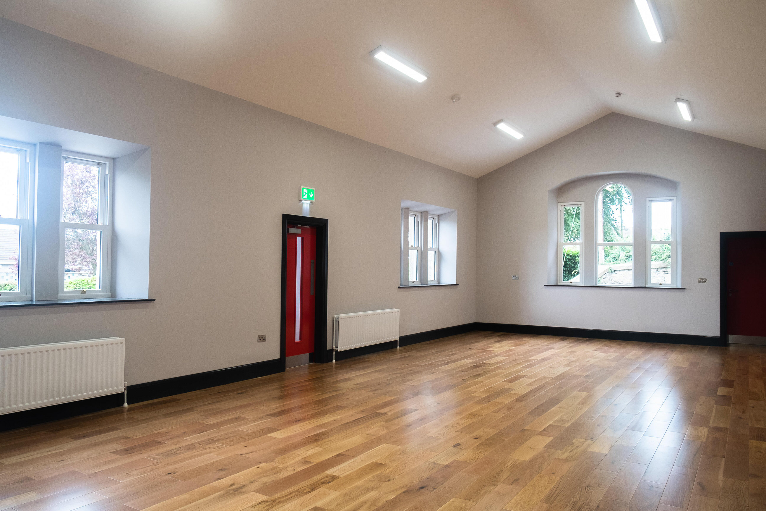 Refurbished hall maintaining the historic character