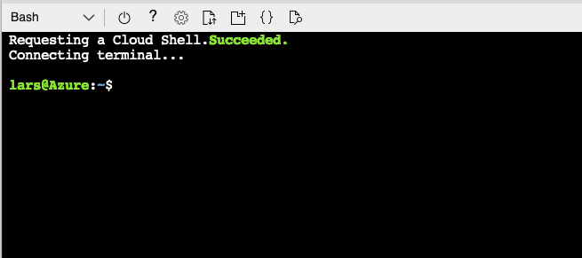 A screenshot of Cloud Shell Bash prompt