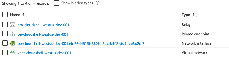 A screenshot of Azure Resources