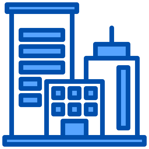Corporate office building icon