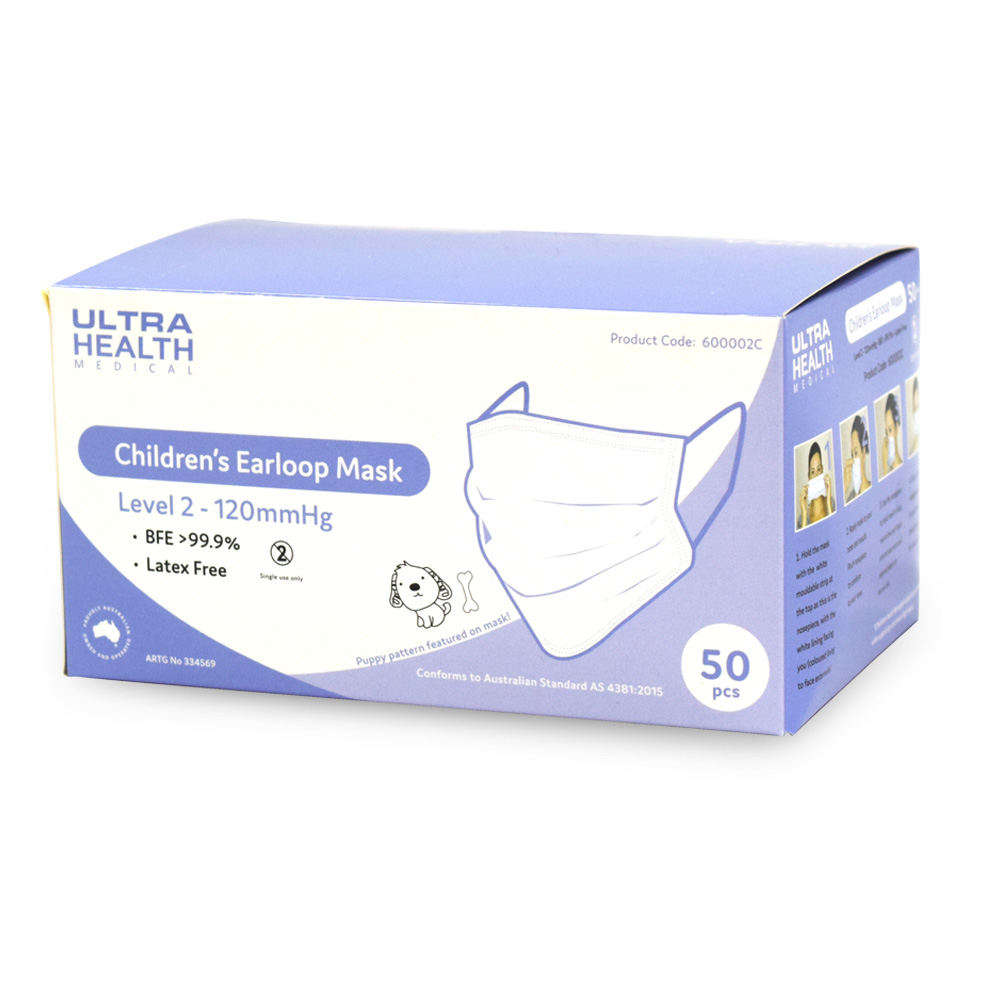 ULTRA HEALTH Surgical Mask Children's Level 2 with Ear loops