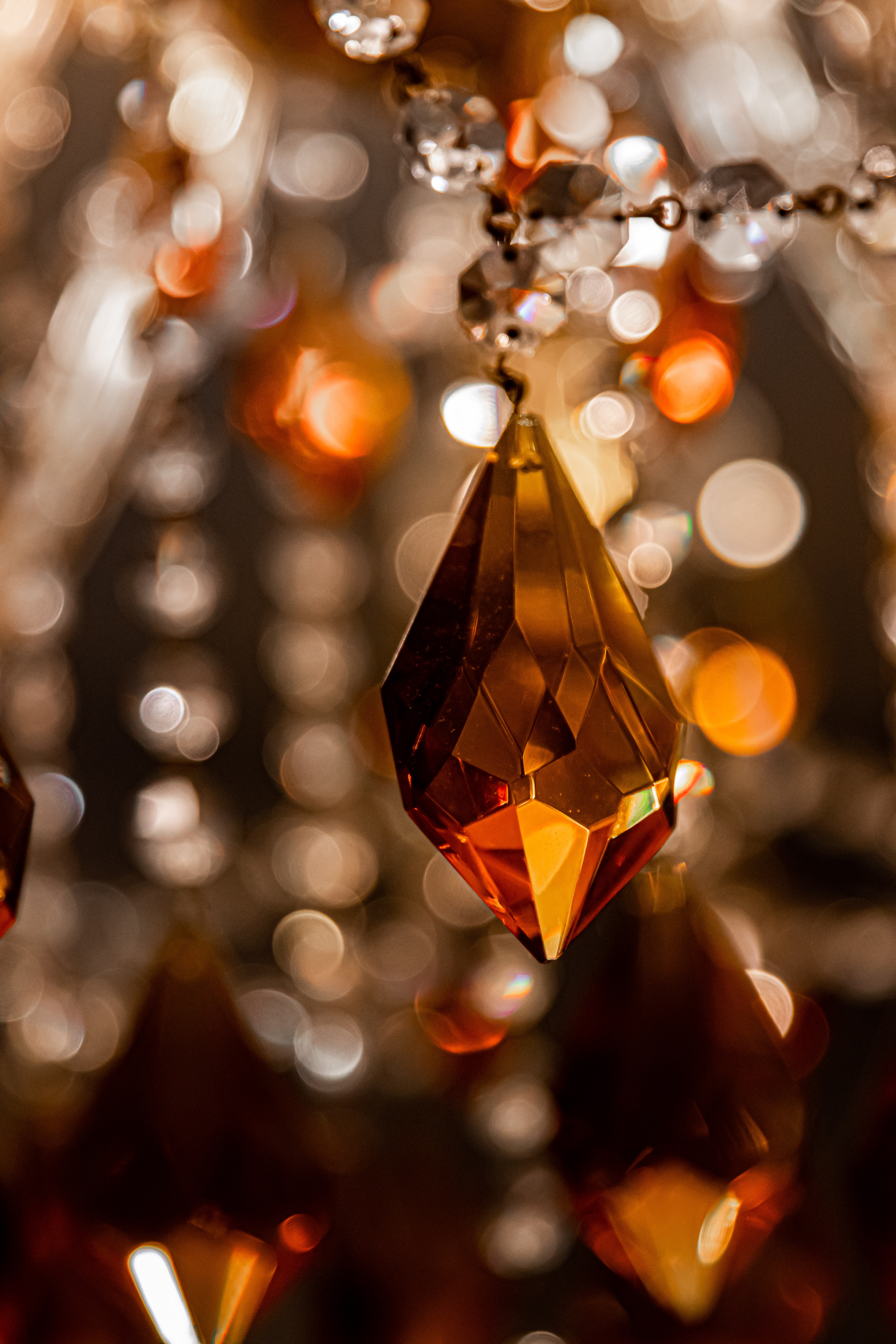 Orange Teardrop Cut Gemstone
